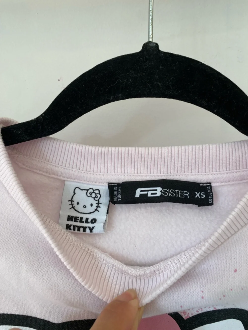 Hello Kitty Pink Graphic Oversized Crewneck Sweatshirt Size XS Y2K Anime Twee
